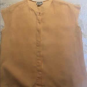 Marshall Field’s light pink 100% linen size 14 sleeveless blouse